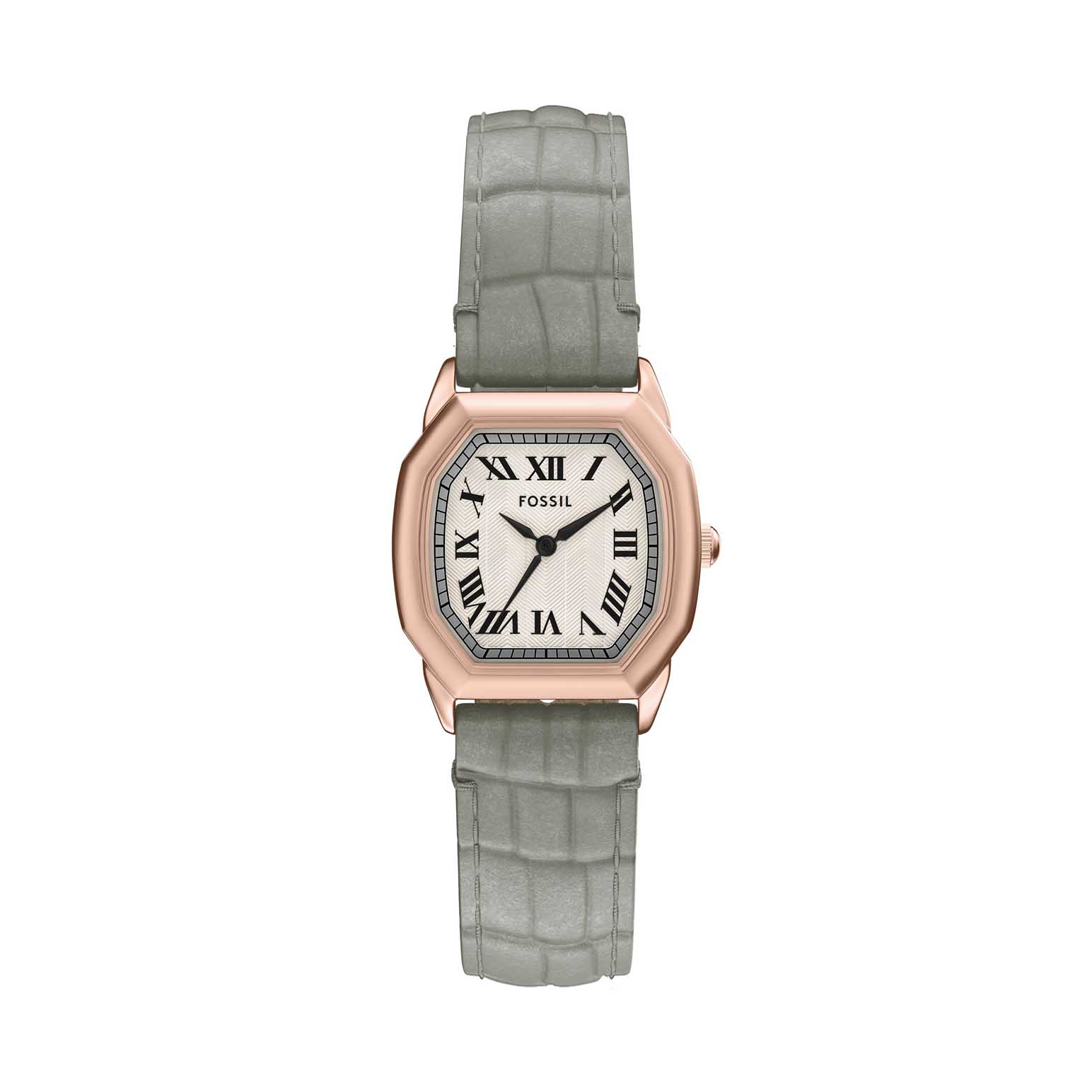 Fossil Harlow Three-Hand Grey Croco Leather Watch