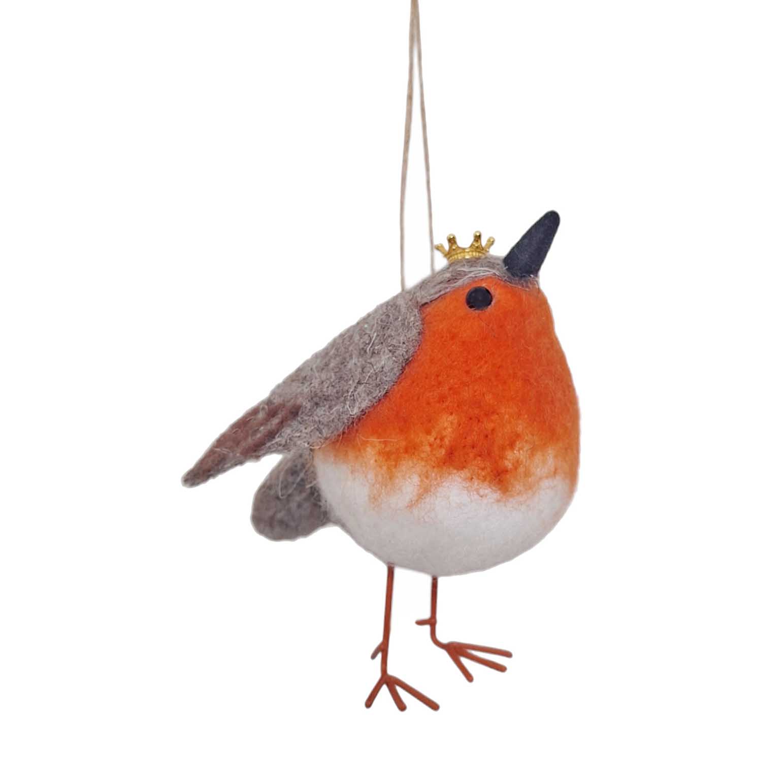 Felt Robin With Crown