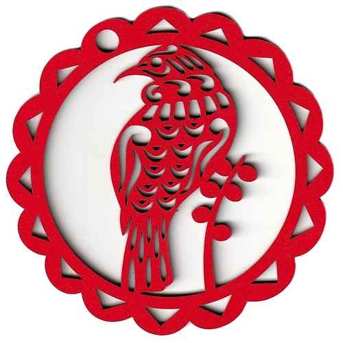 Abstract Designs Block Red Tui Circle Xmas Decoration