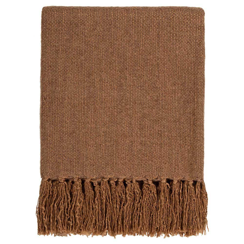 Baya Richmond Wool Blend Throw 125x150cm - Cinnamon