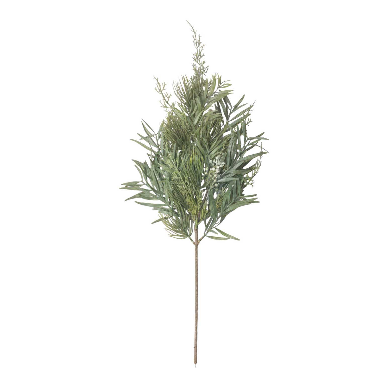 French Country Mixed Silver Green Branch 70cm