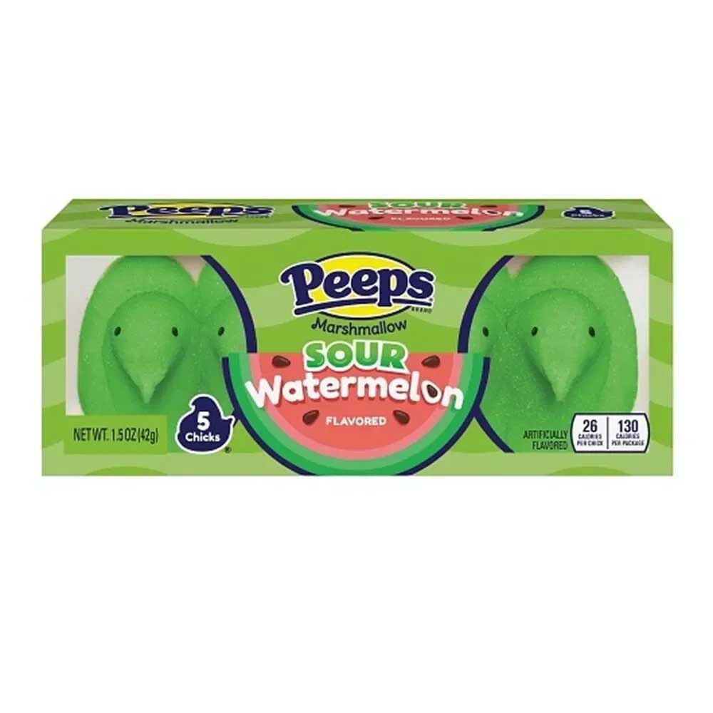 Peeps&reg; 5Pc Sour Watermelon Flavored Marshmallow Chicks