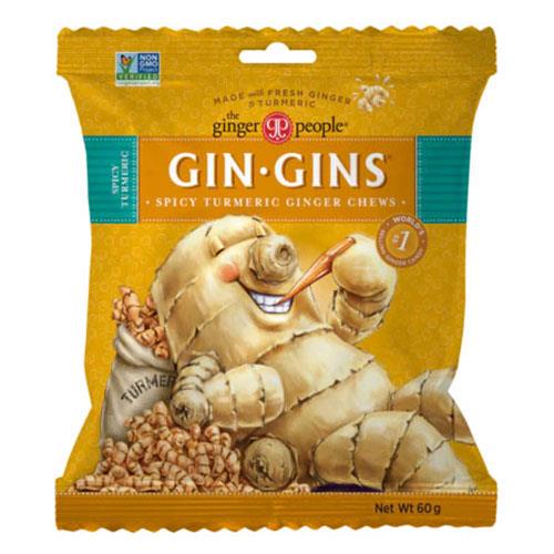 Ginger People Gin Gins Spicy Tumeric Ginger Chews 60g