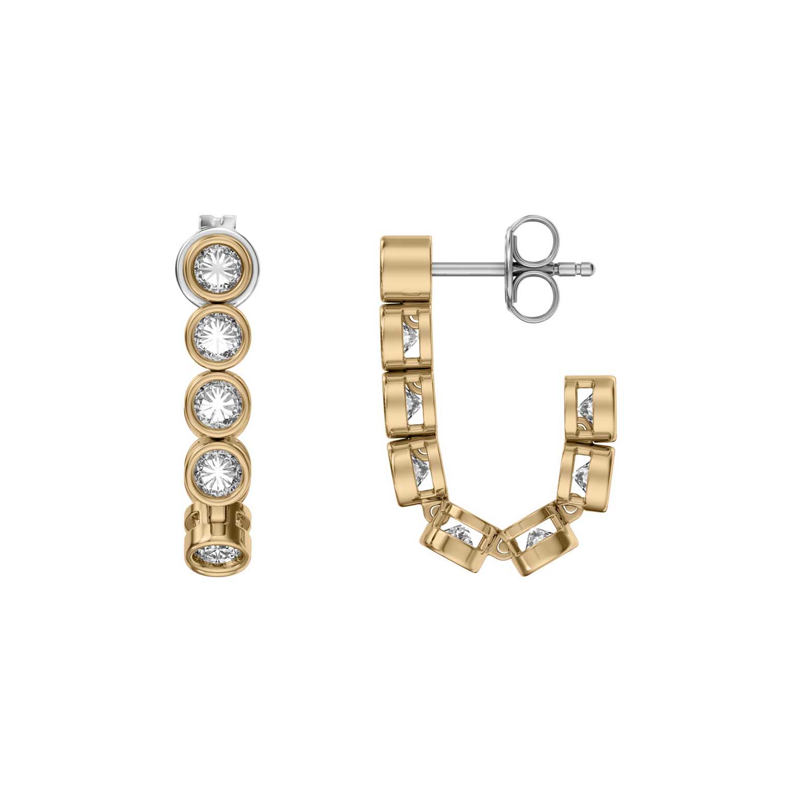 Skagen Moderne Glitz Gold-Tone Brass Hoop Earrings