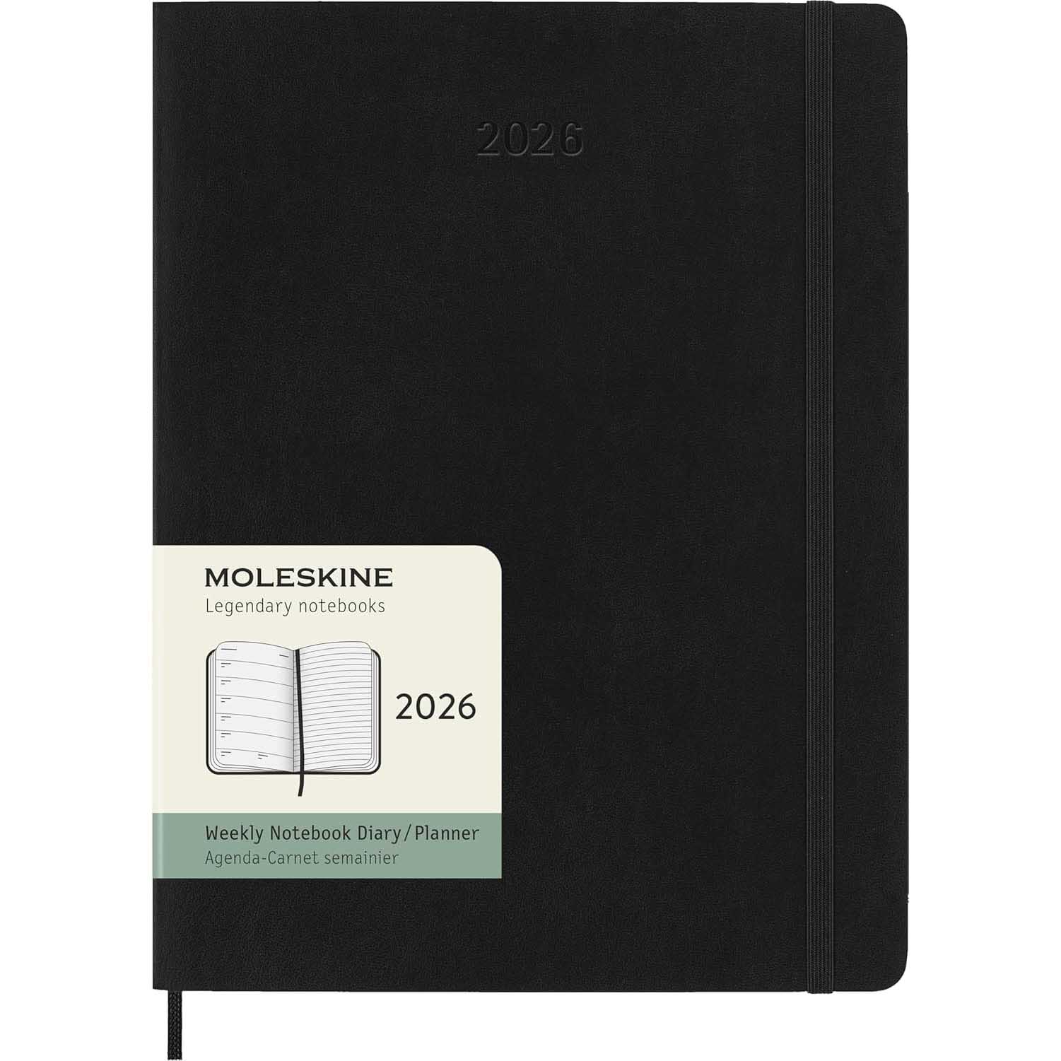 Moleskine Diary 12 Month Weekly + Notes SC XL Black 2026
