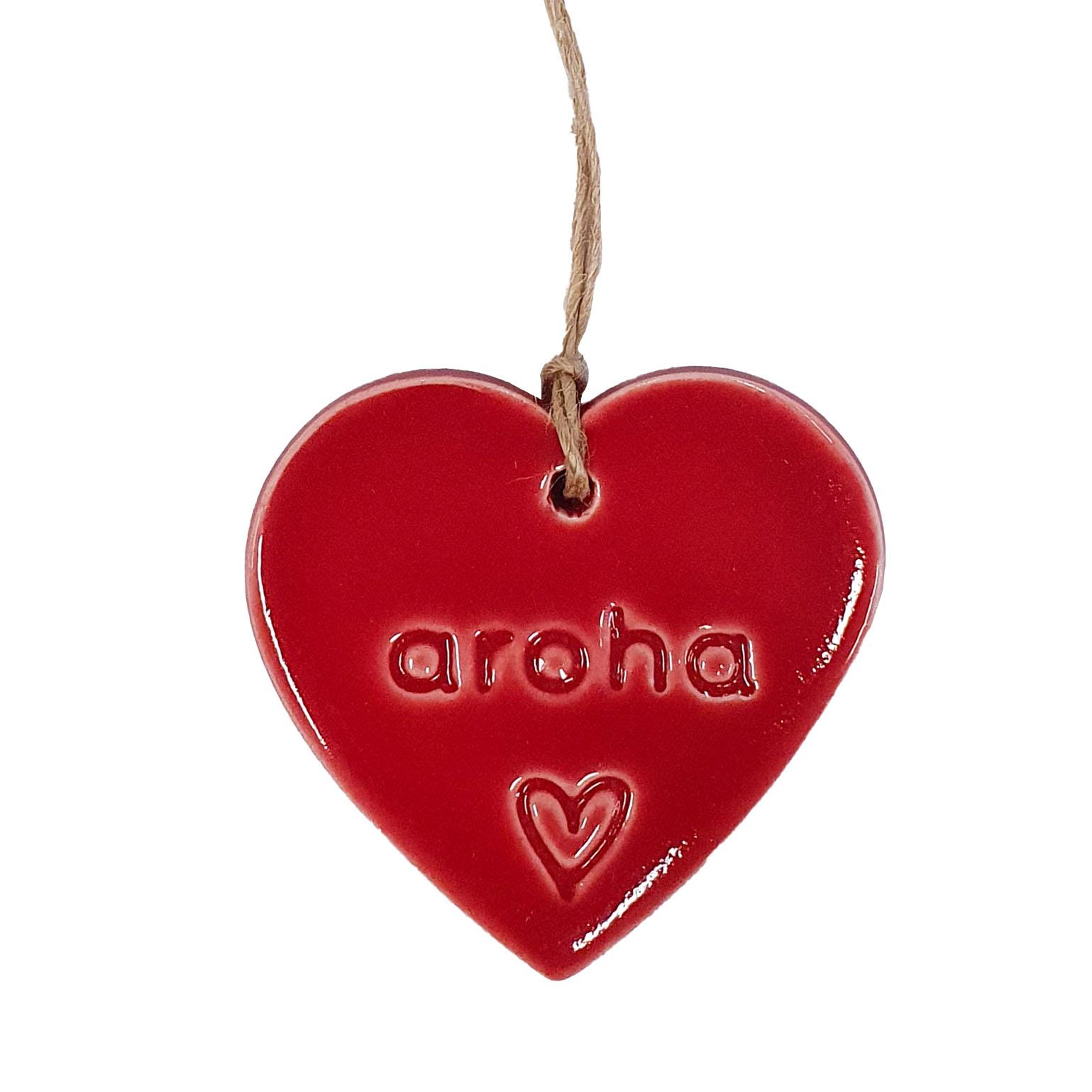 Michelle Bow Ceramics Hanging Bright Heart 7cm x 7cm Aroha
