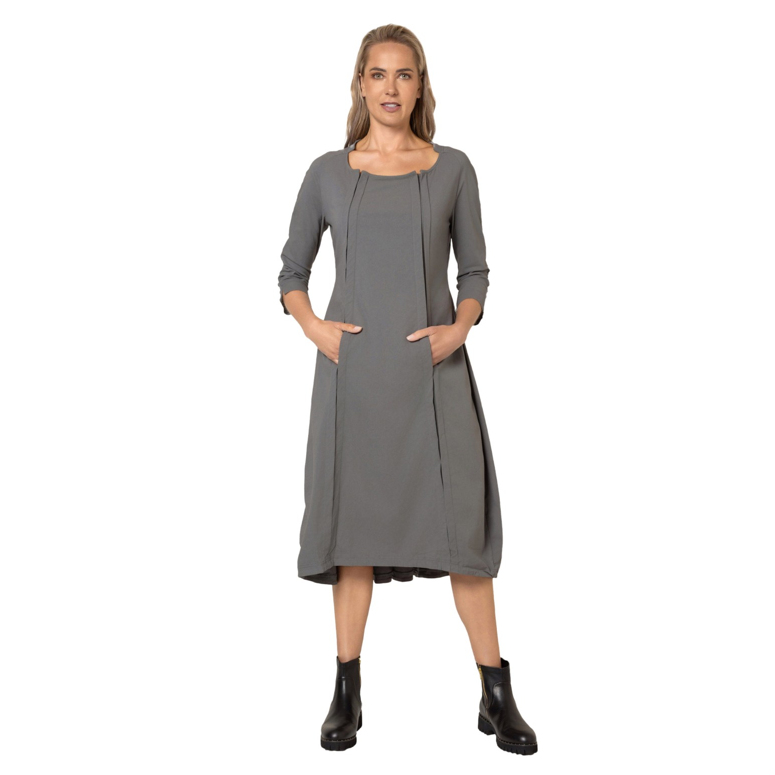 Rundholz Elbow Length Sleeve Panelled Dress