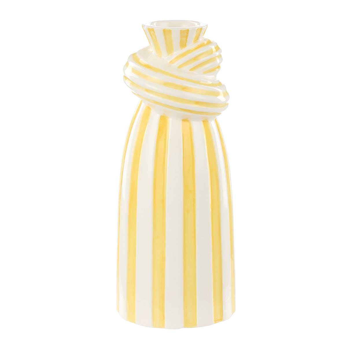 Emporium Lulu Collection Twist Stripe Vase Small - Yellow