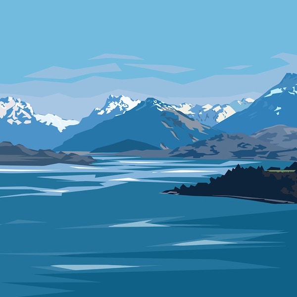 Lake Wakatipu by Ira Mitchell Notecard