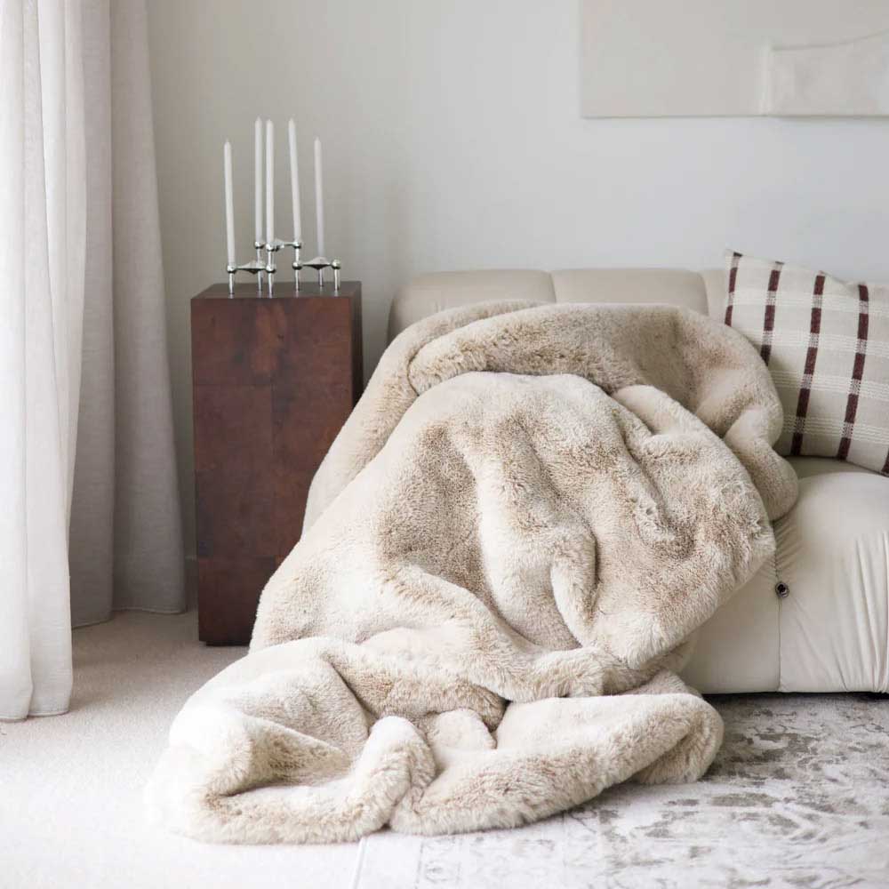 Home Lab Vegan Fur Throw Extra Large