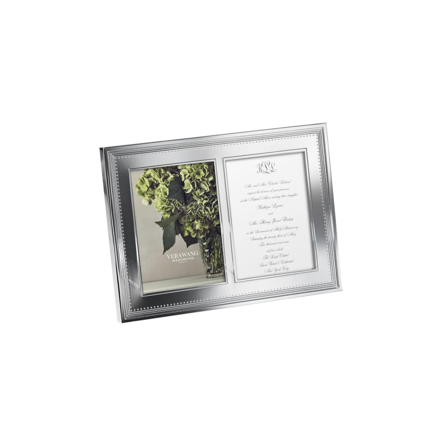 Vera Wang Silver Giftware: Grosgrain 5 x 7 Double Invitation Frame