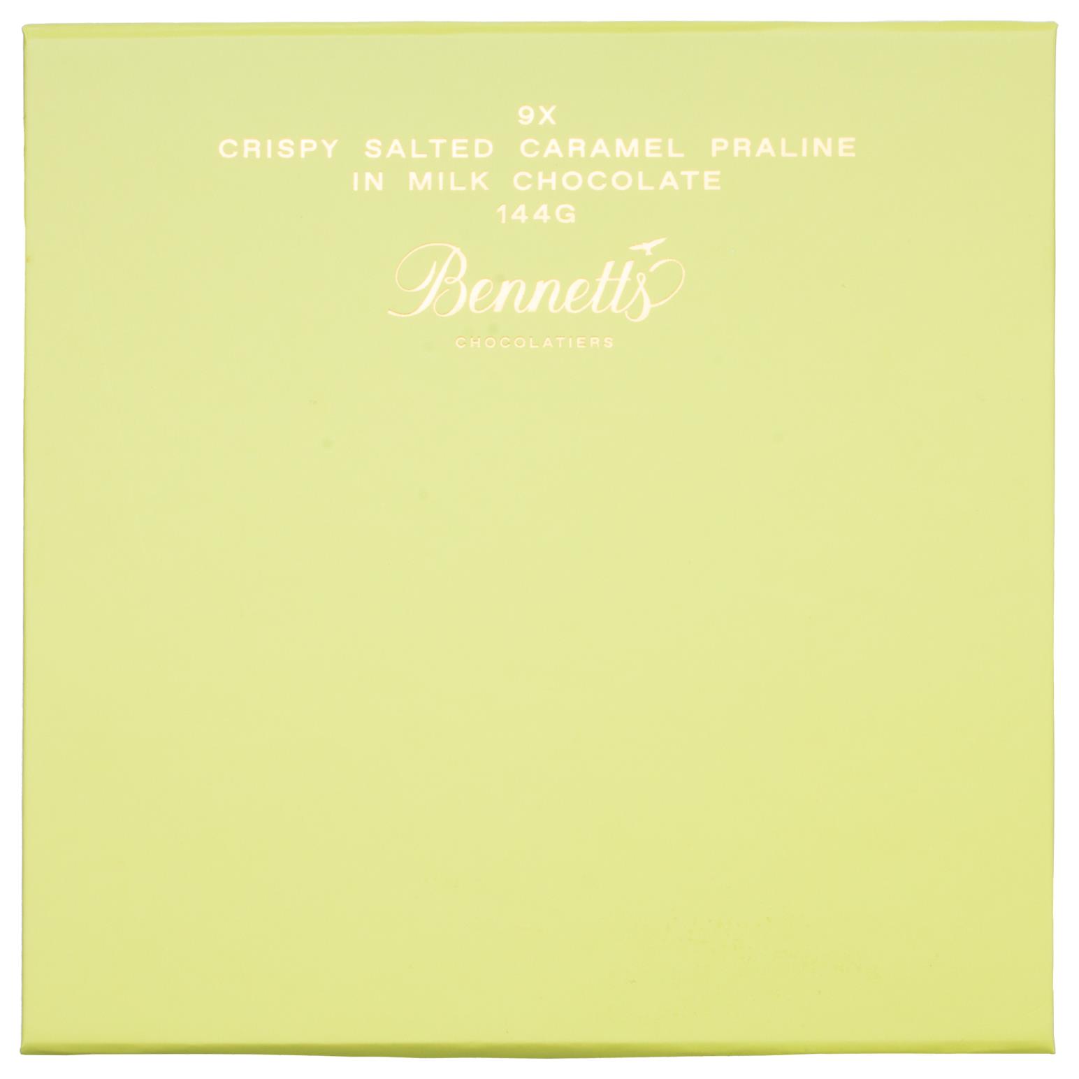 Bennetts of Mangawhai Milk Salted Caramel Praline 9 Piece Giftbox 144g