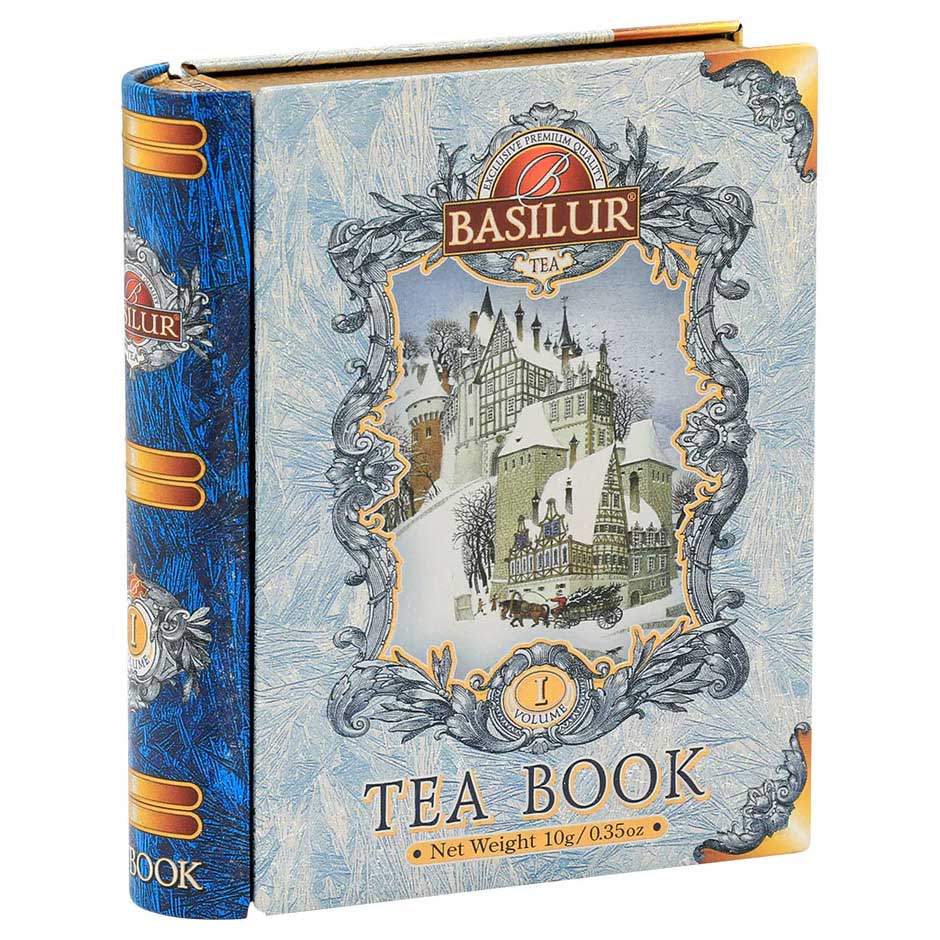 Basilur Mini Tea Book Tin Pyramid Teabags Vol 1 - Black Tea with Almond