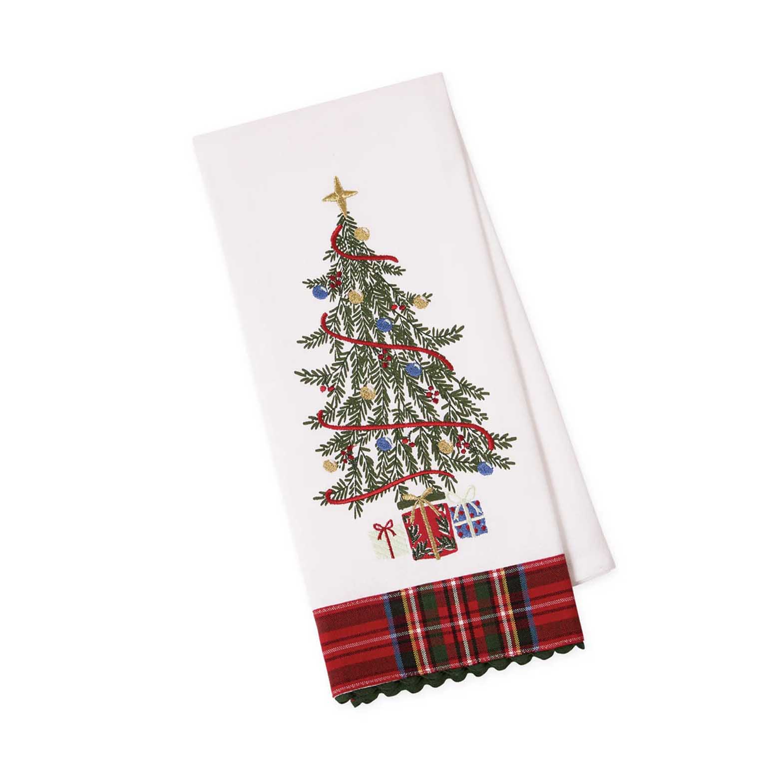 DII Tts Trim The Tree Embellished Dishtowels