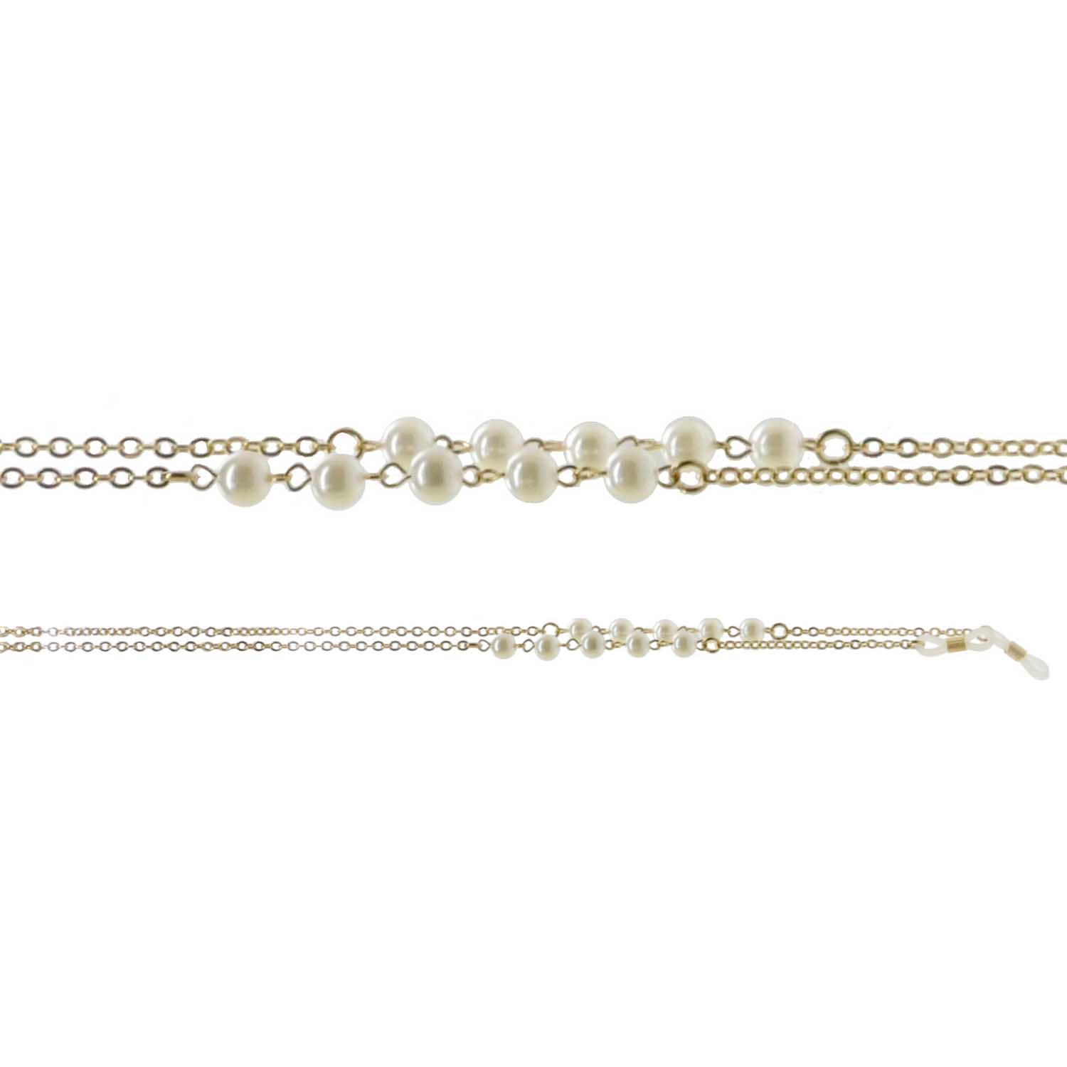 On The Nose Gold Chain with White Pearls