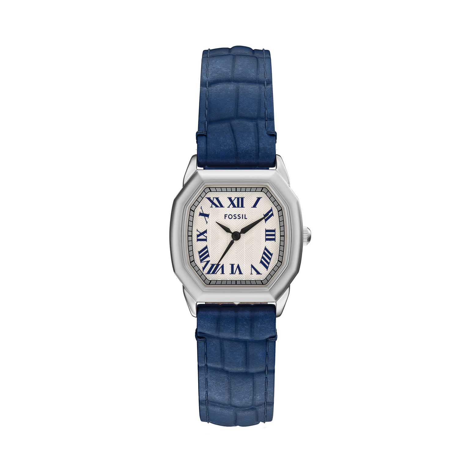 Fossil Harlow Three-Hand Navy Croco Leather Watch ES5425