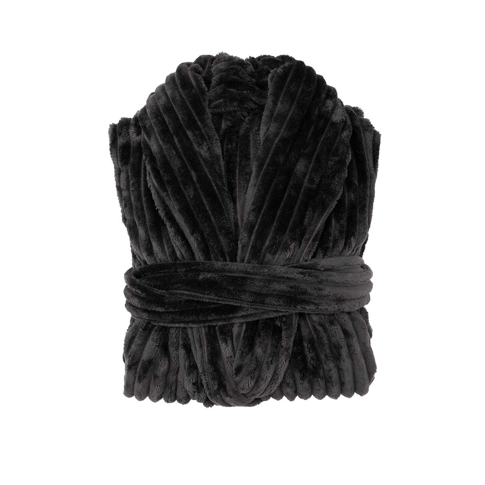 Bambury Channel Fleece Robe Charcoal