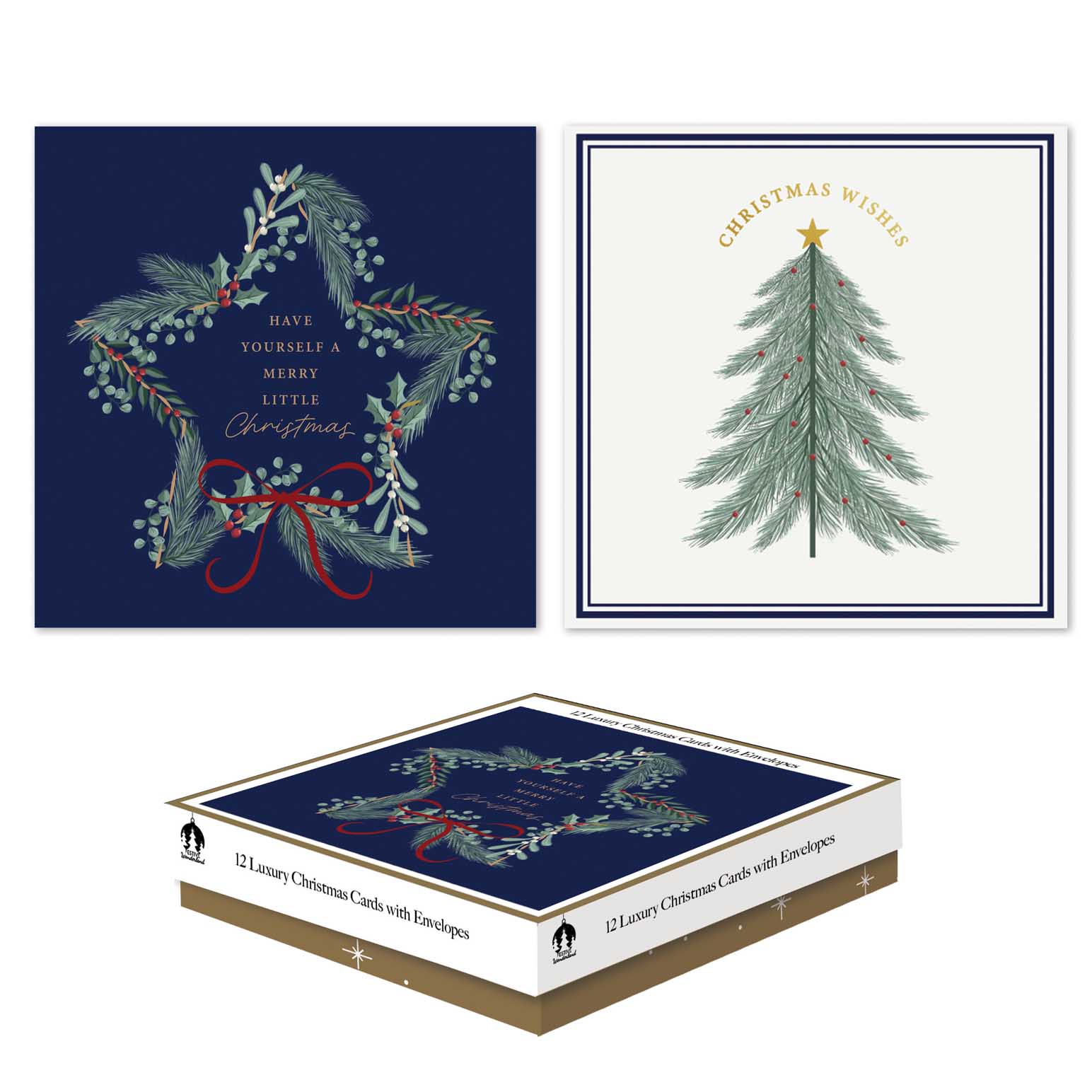 Image Gallery Wreath Christmas Card Box of 12