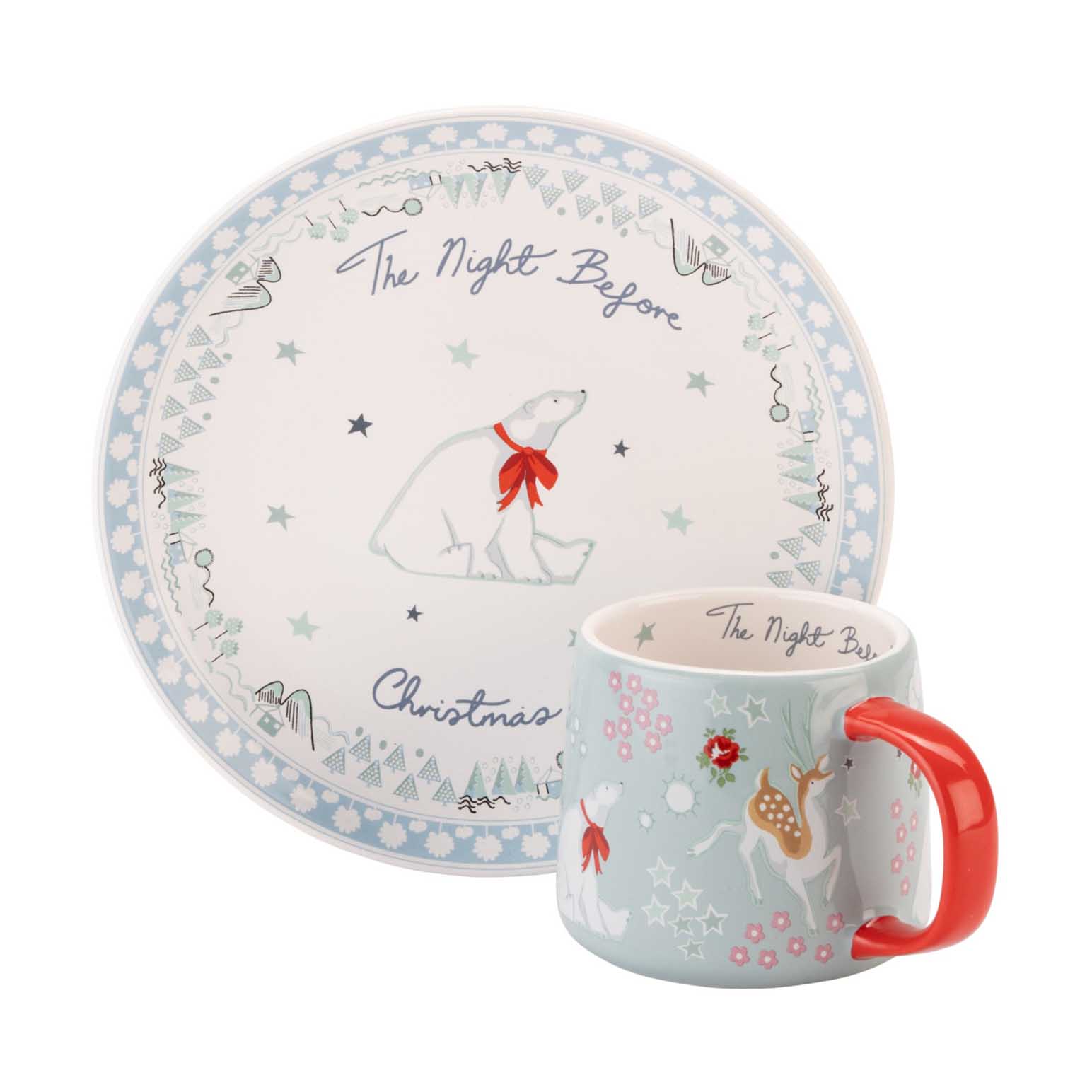Cath Kidston Xmas Eve Mini Billie Mug & Plate Set