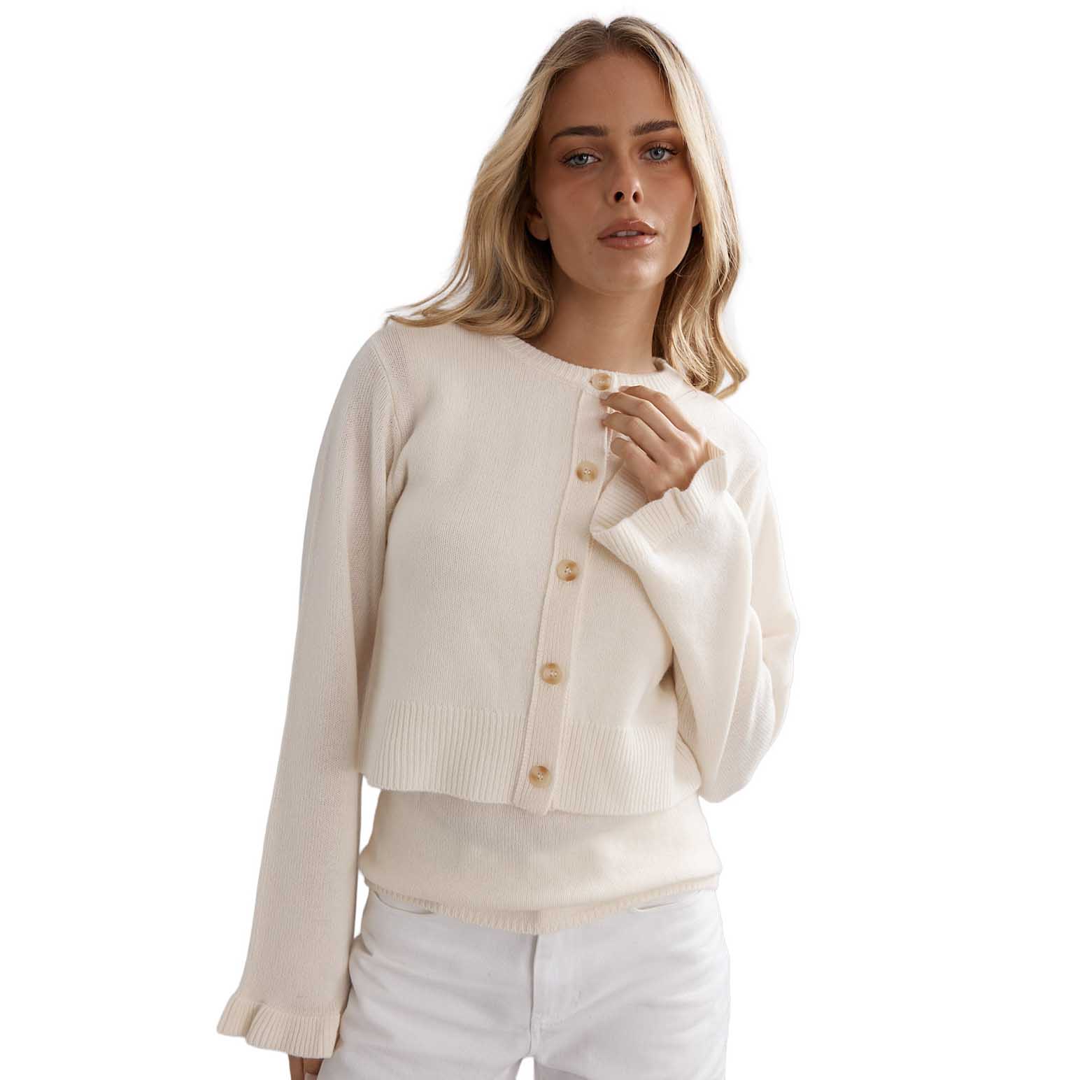 Caitlin Crisp Frilly Crop Cardi