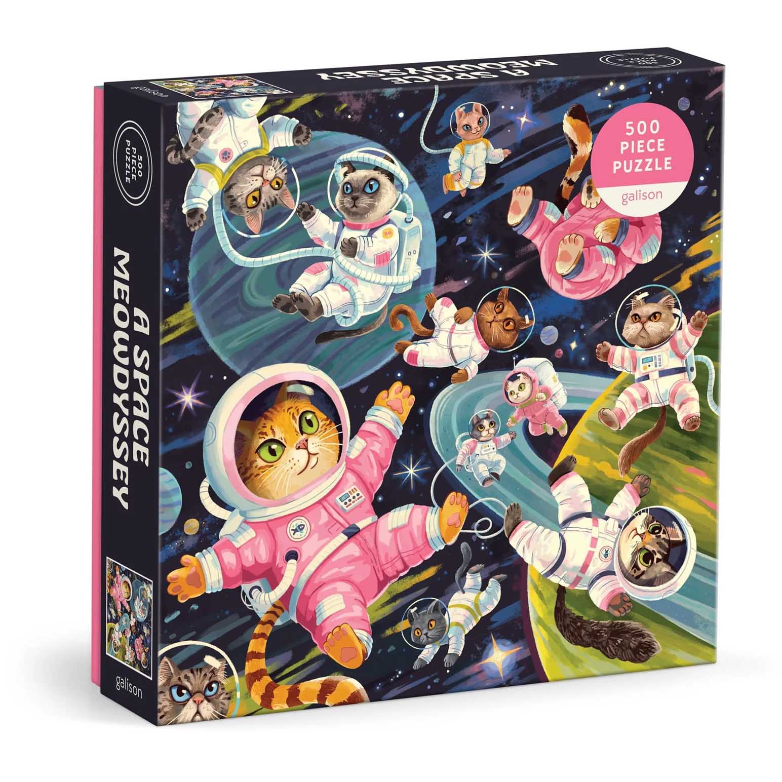 Galison Lucia Baertl A Space Meowdyssey 500 Piece Puzzle