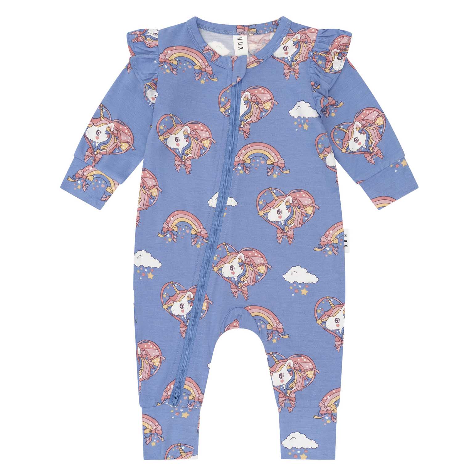 Huxbaby Whimsical Unicorn Zip Romper