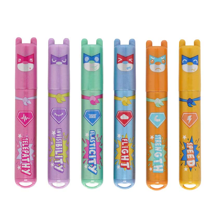 Legami Set of 6 Mini Highlighters - Teddy's Superpower