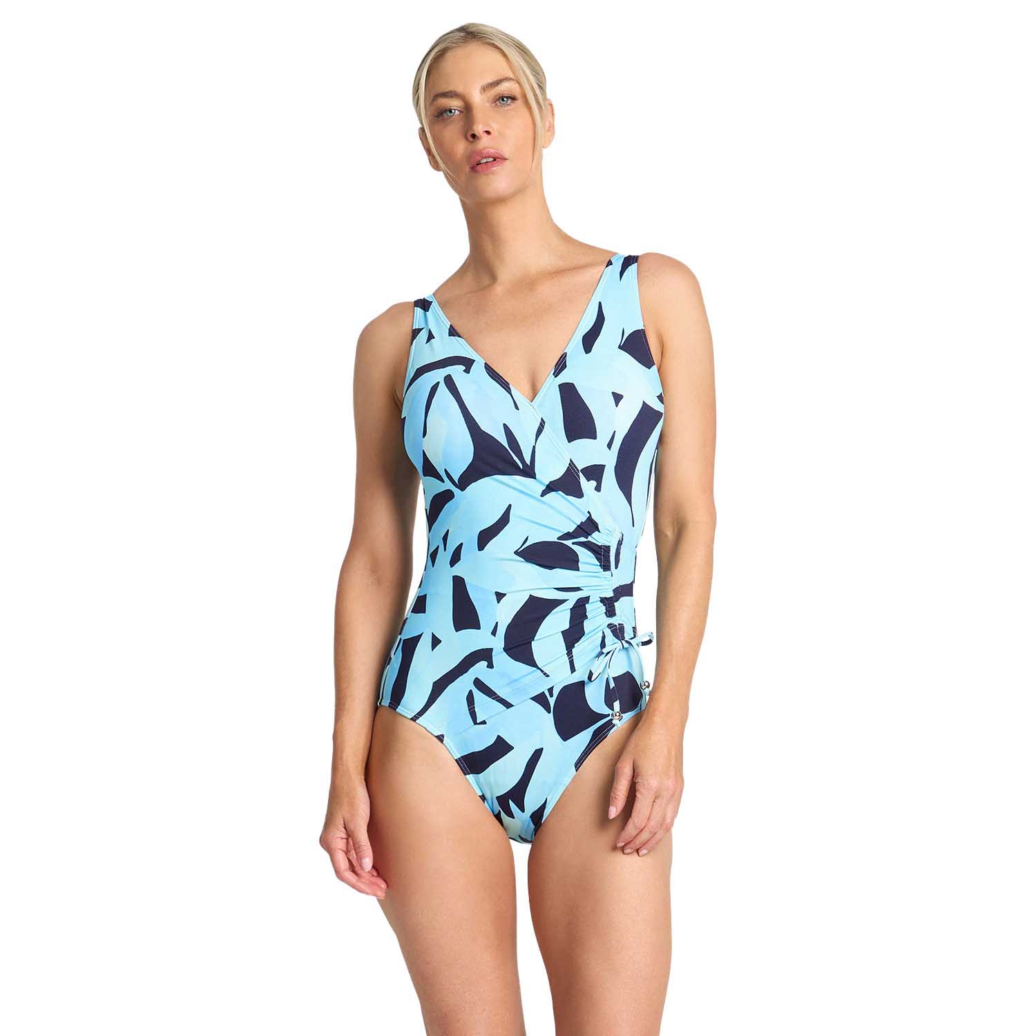 Jantzen Mojito Gathered Surplice One Piece Navy