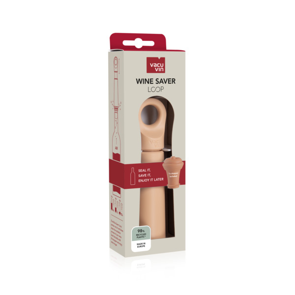 Vacu Vin Loop Wine Saver Pump & Stopper - Terracotta