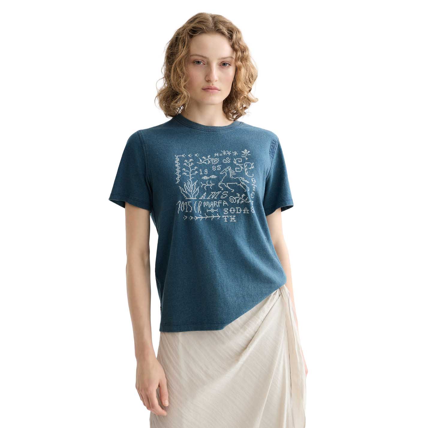 Scotch & Soda Indigo Graphic Regular Fit T-Shirt