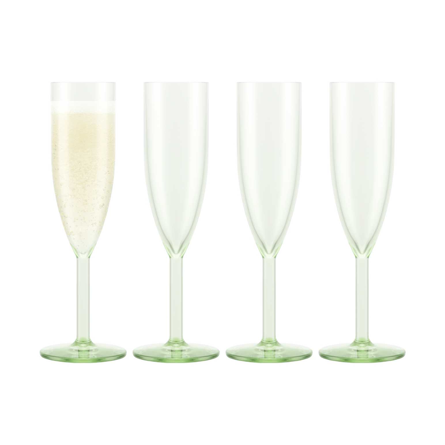 Bodum Oktett 4Pc Durable Champagne Flute Glass - Pistachio