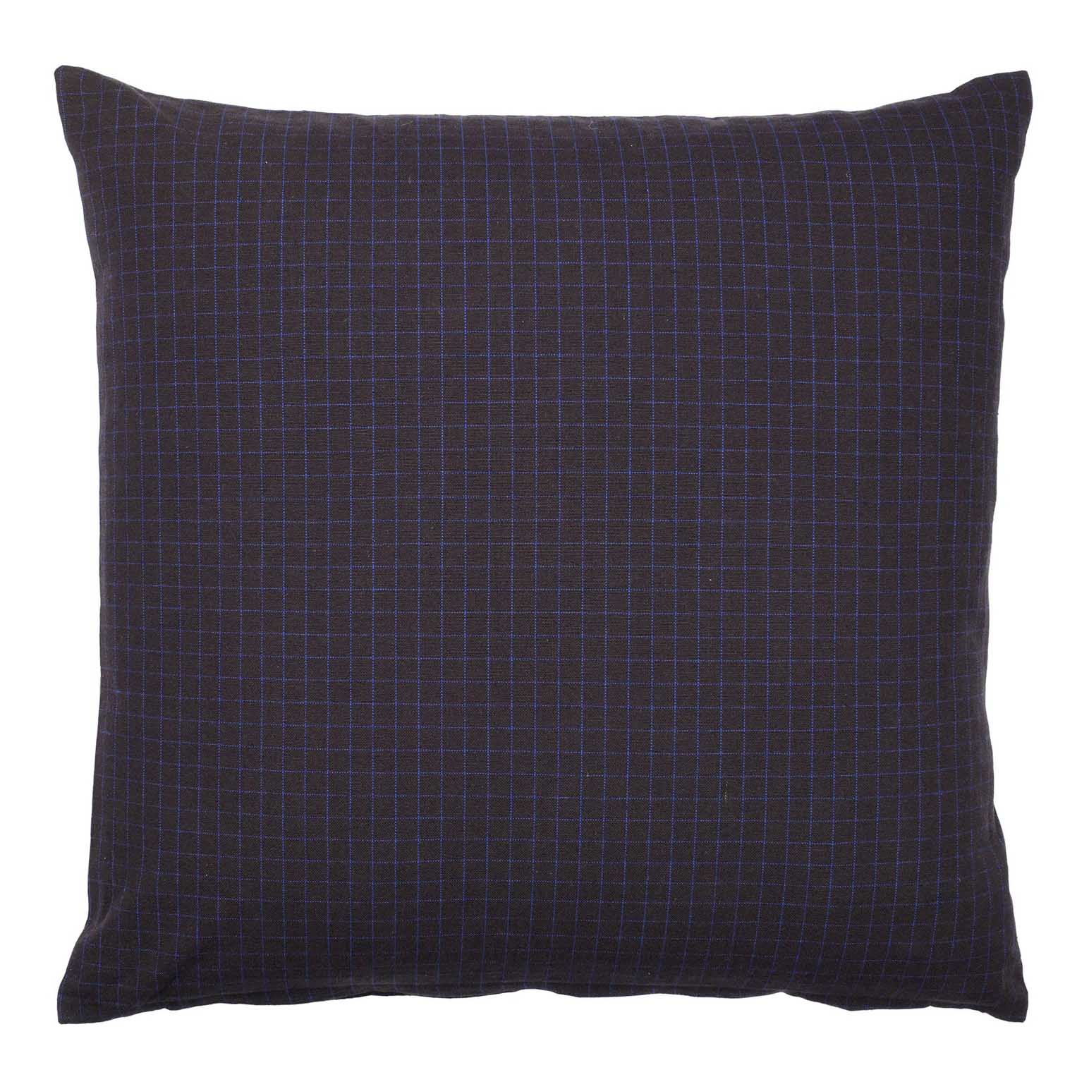 Broste Cushion Cover Bodil - Black/Intense Blue 50x50