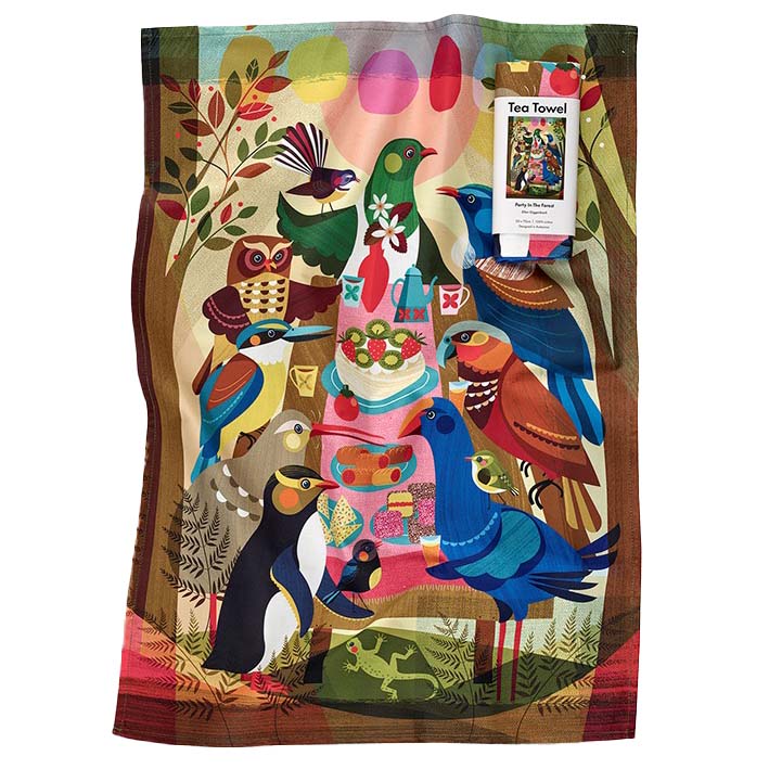 Party In The Forest Tea Towel