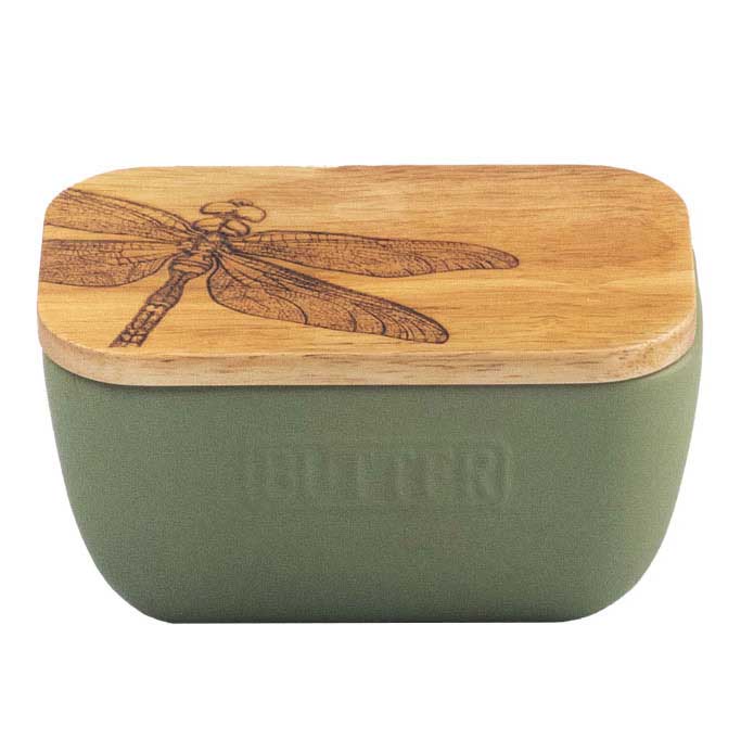 Selbrae House Sage Green Butter Dish - Dragonfly