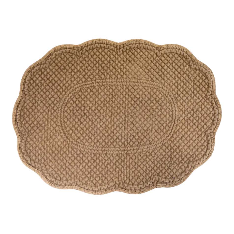 French Country Rena Quilted Placemat Khaki