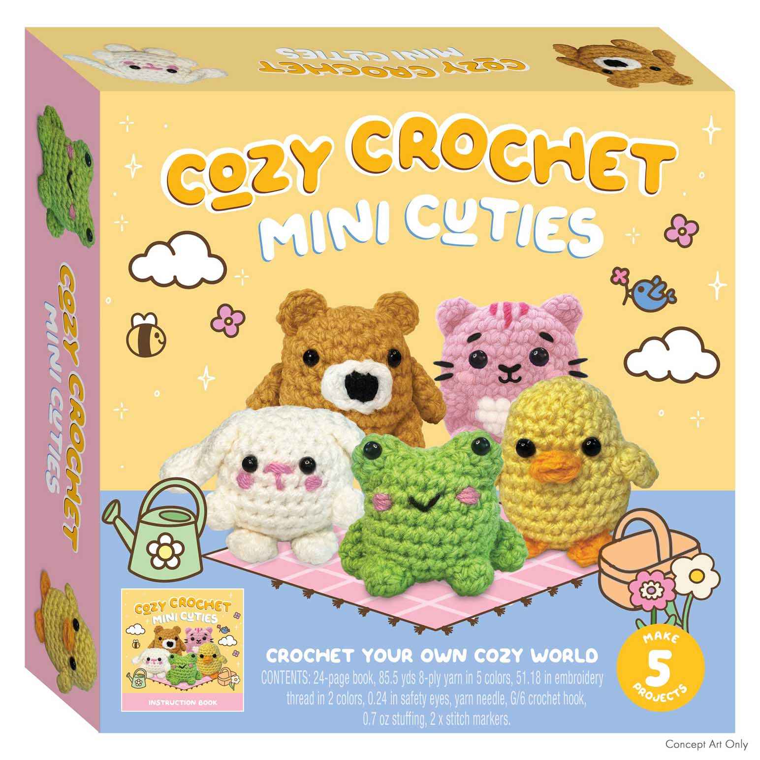 Hinkler&nbsp; Cozy Crochet Mini Cuties Large Kit 5Pc