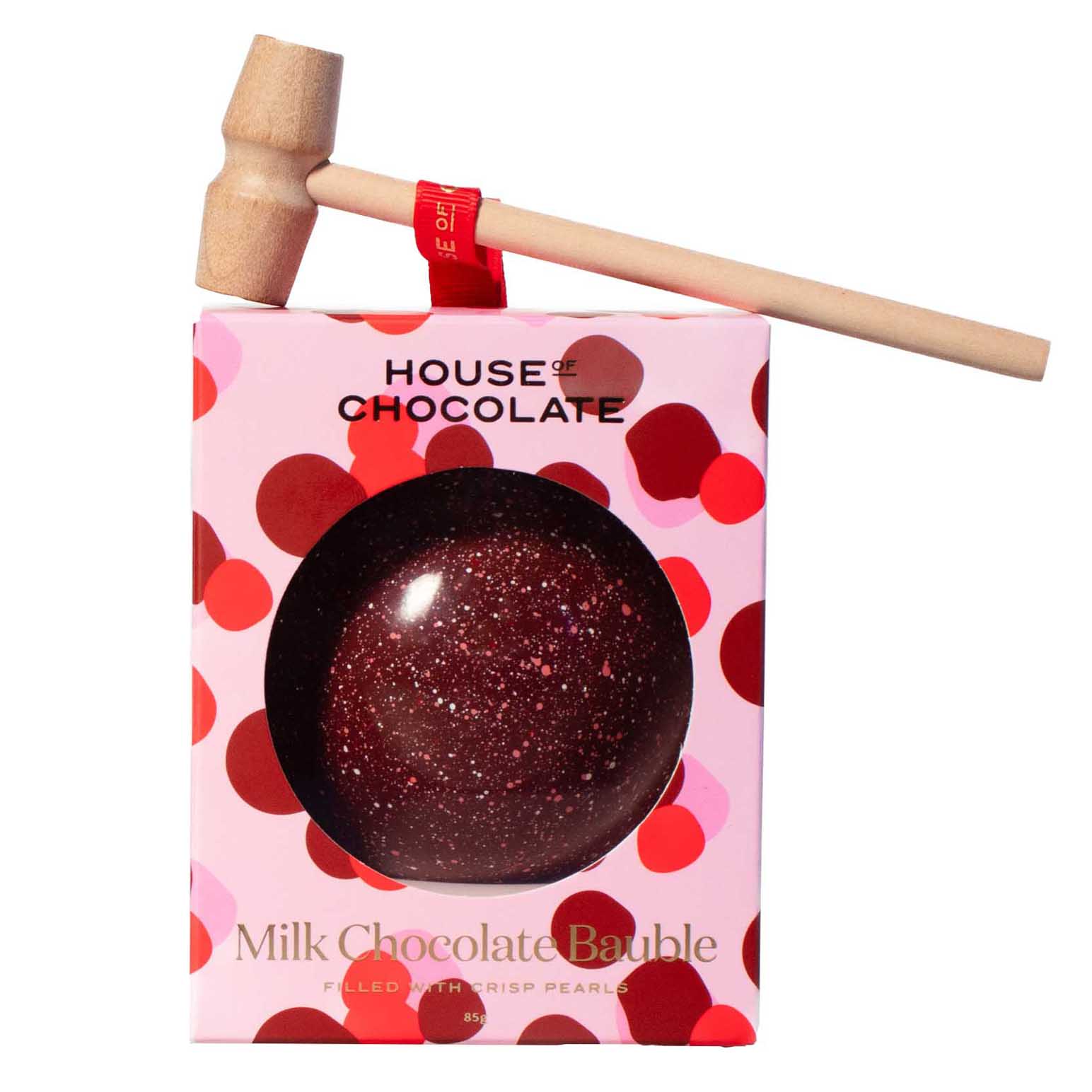 House of Chocolate Smashable Milk Chocolate Bauble Red 85g