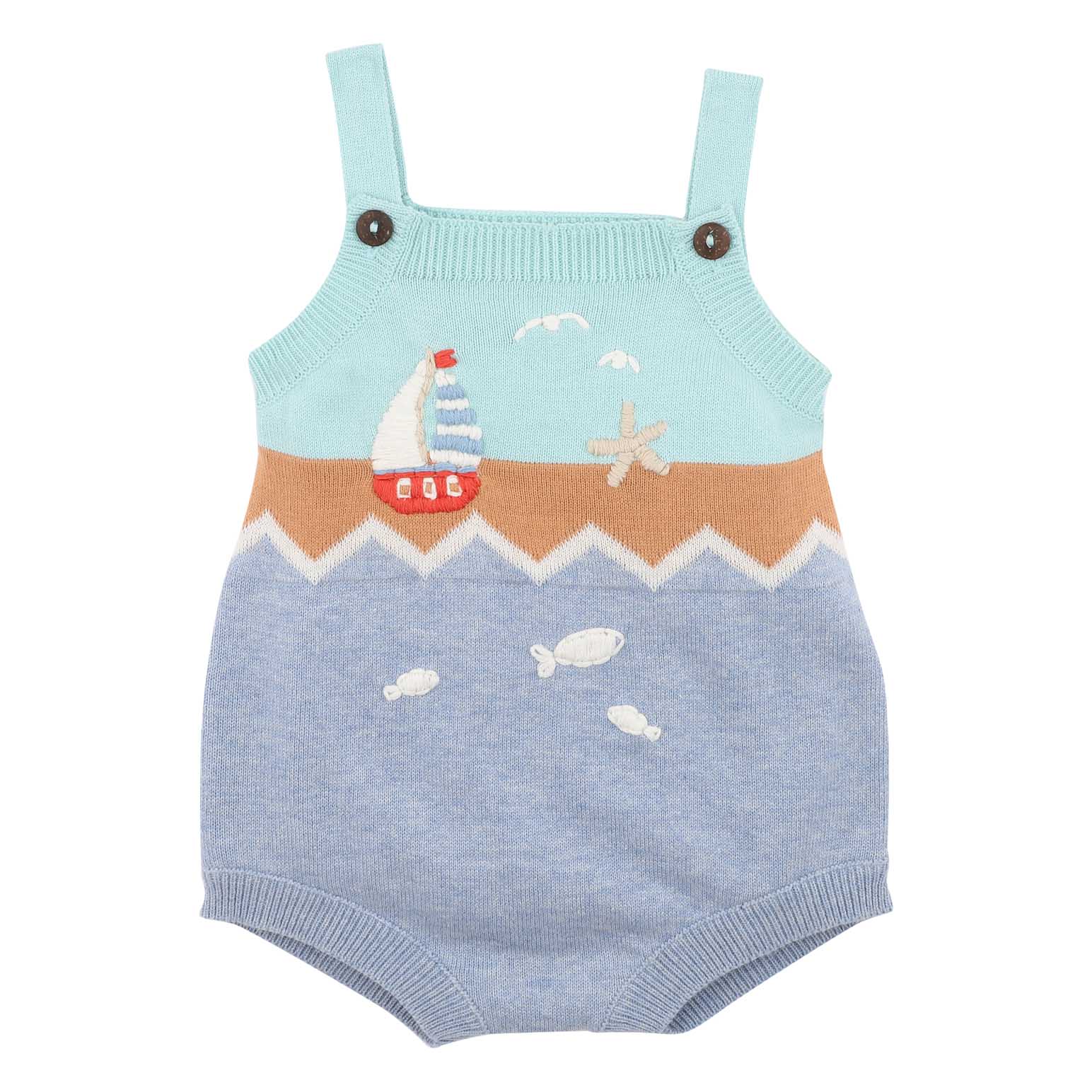 B&eacute;b&eacute; Max Hand Embroidered Knitted Bodysuit