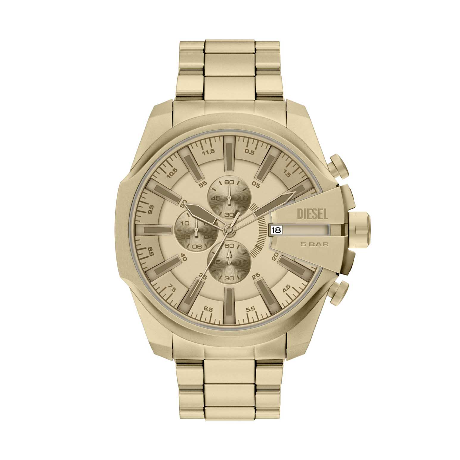 Diesel Mega Chief Slim Chronograph Gold-Tone Stainless Steel Watch