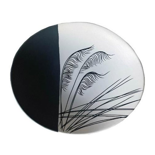 Jo Luping Coastal Toetoe Dipped Black On White 10cm Bowl