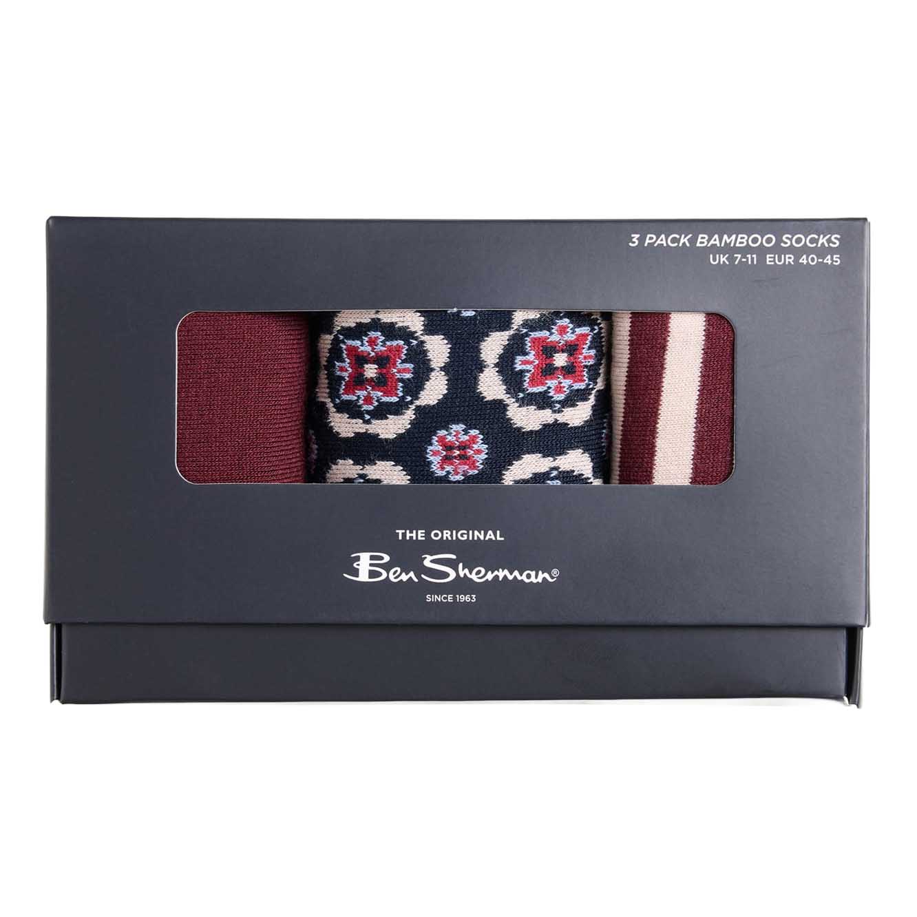 Ben Sherman 3 Pack Mod Stripe Sock (Boxed)