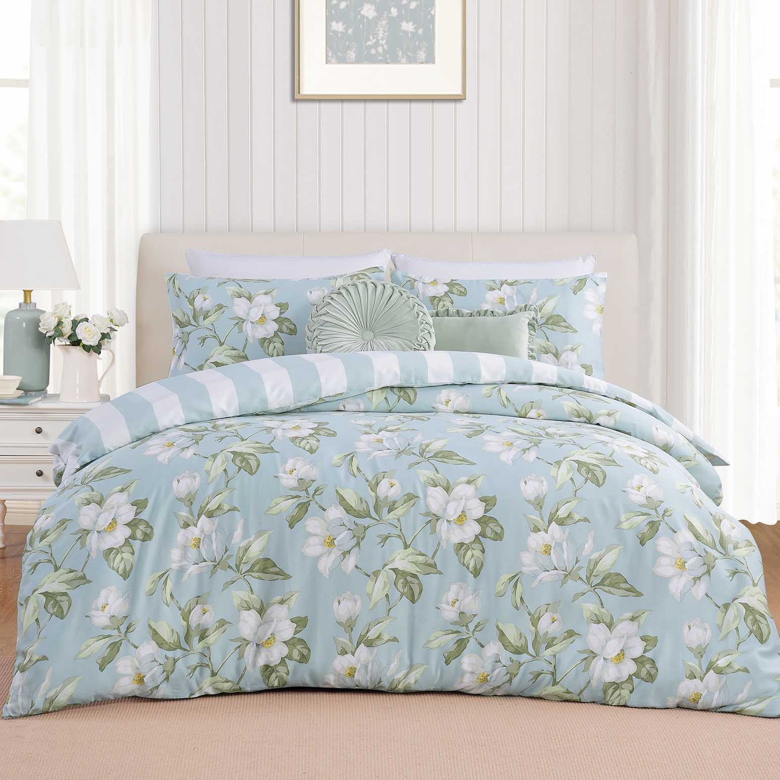 Laura Ashley Magnolia Lille Stripe Quilt Cover Set