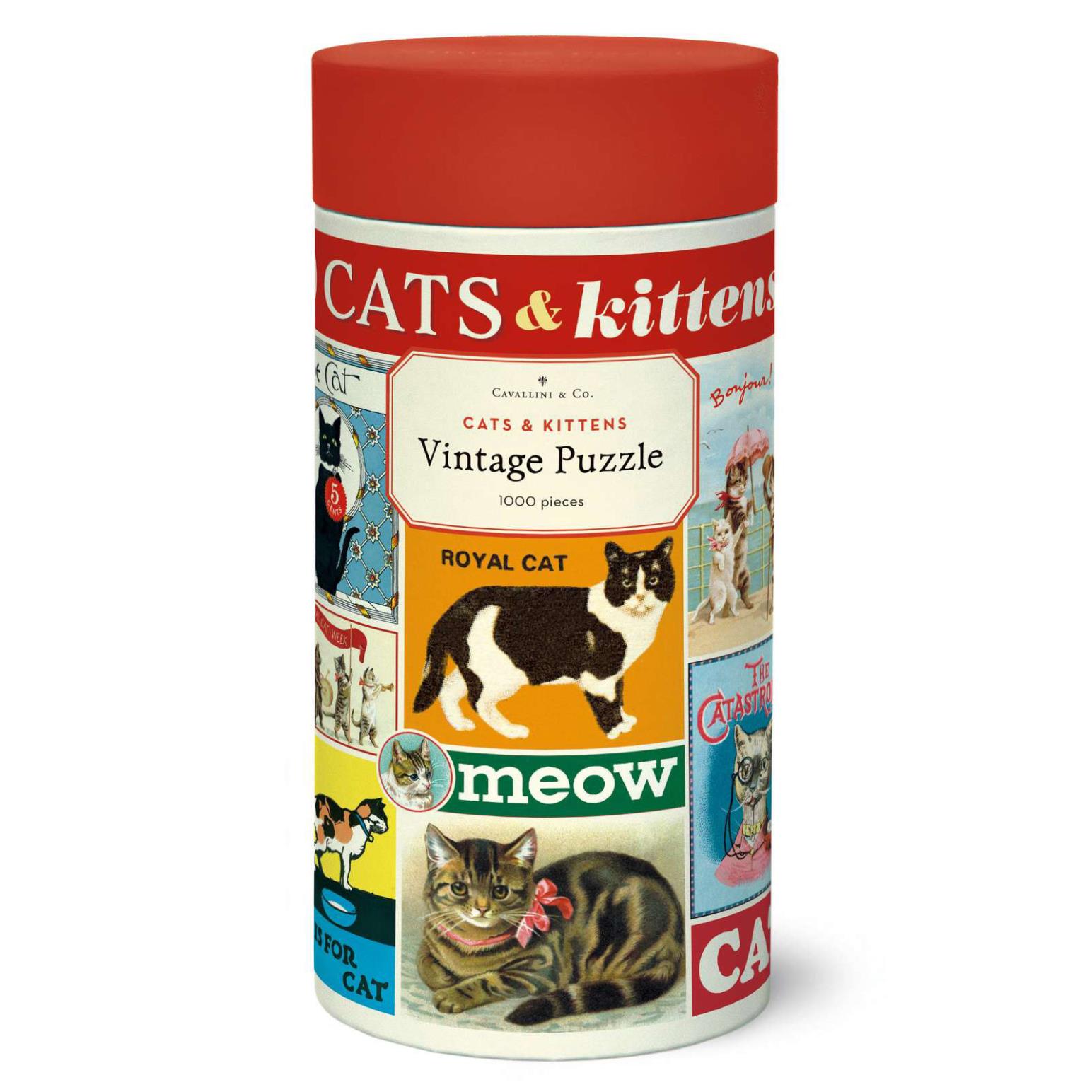 Cavallini Cats & Kittens 1000 Piece Vintage Puzzle