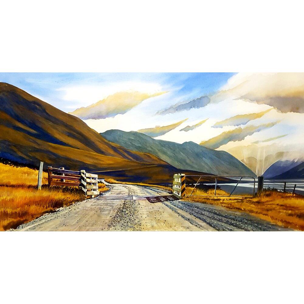 Kelvin McMillan Unframed Print Double Hill Road, Rakaia Gorge 300x200mm