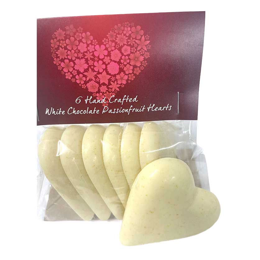 Chocolate Traders White Passionfruit Hearts Small 6pk 150g
