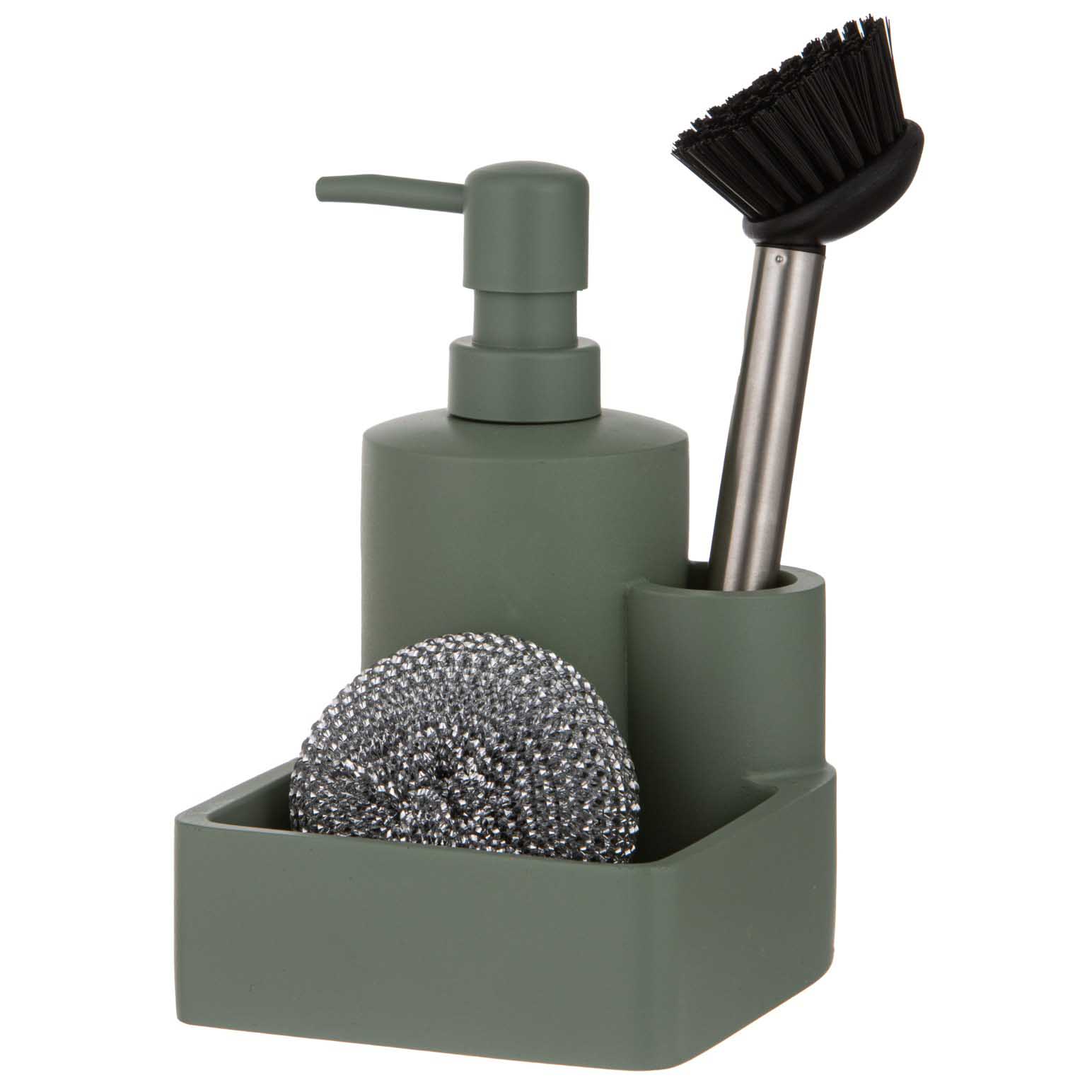 Ladelle Essentials Sage 3Pc Kitchen Cleaning Set