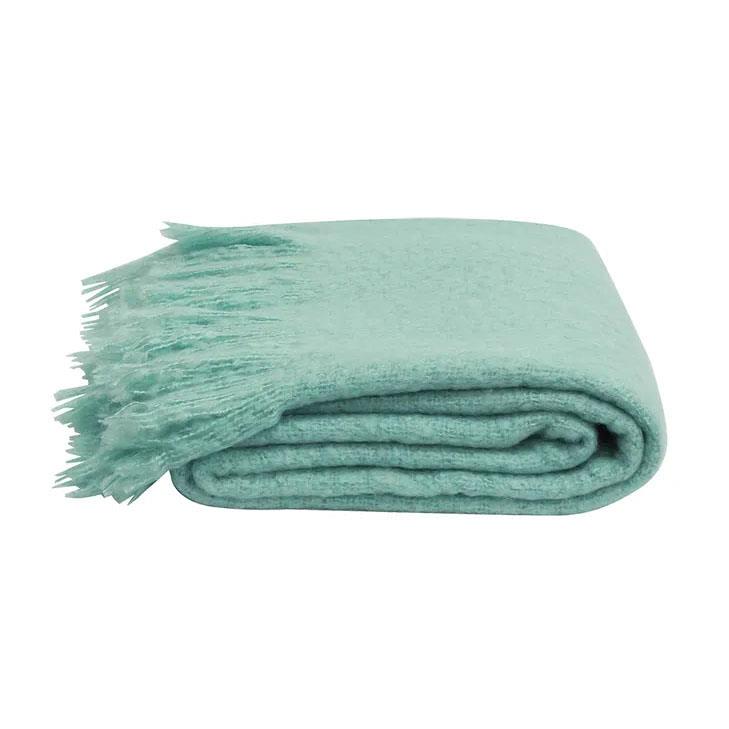 French Country Throw Tassle Duck Egg Blue