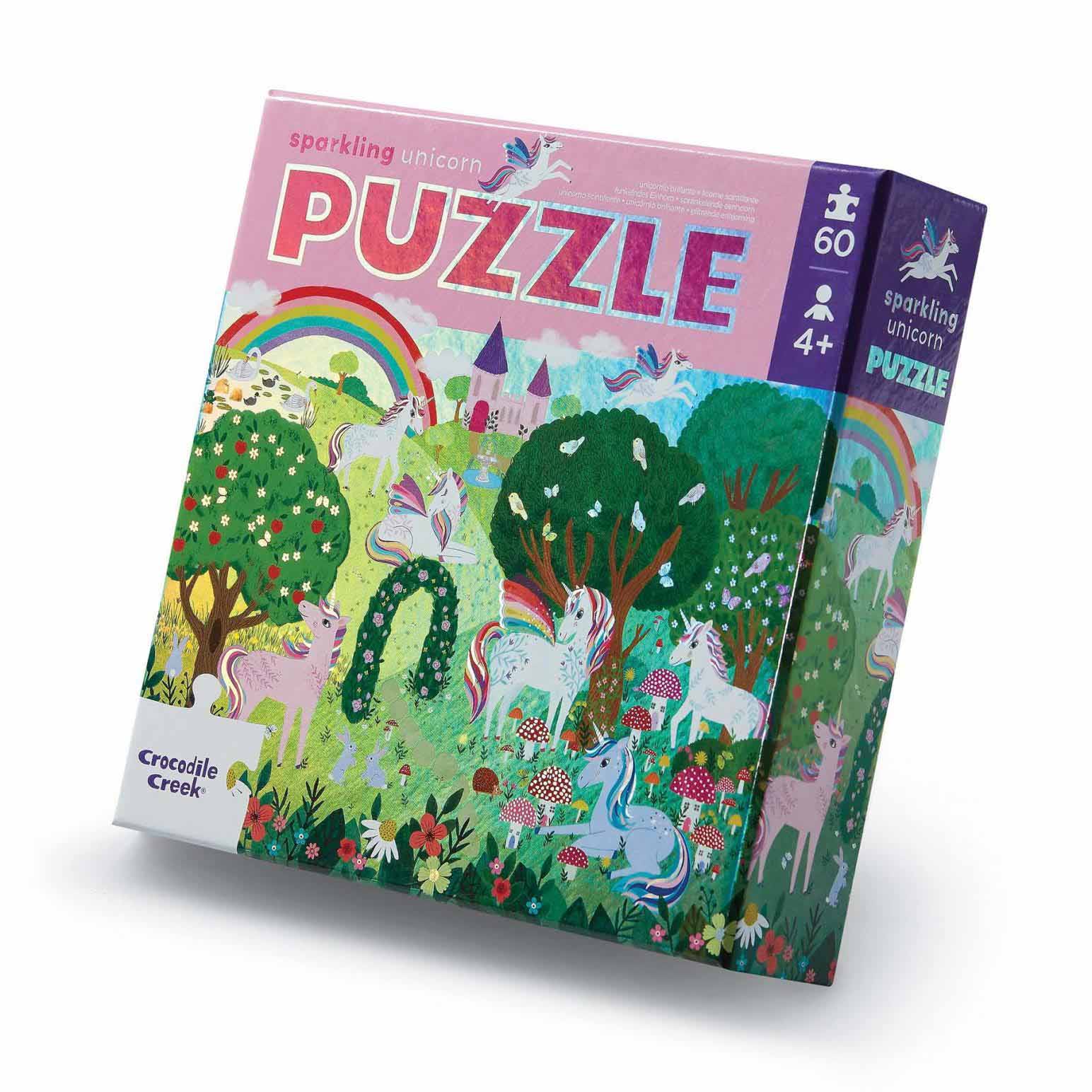 Croc Creek 60Pc Foil Puzzle Sparkling Unicorn