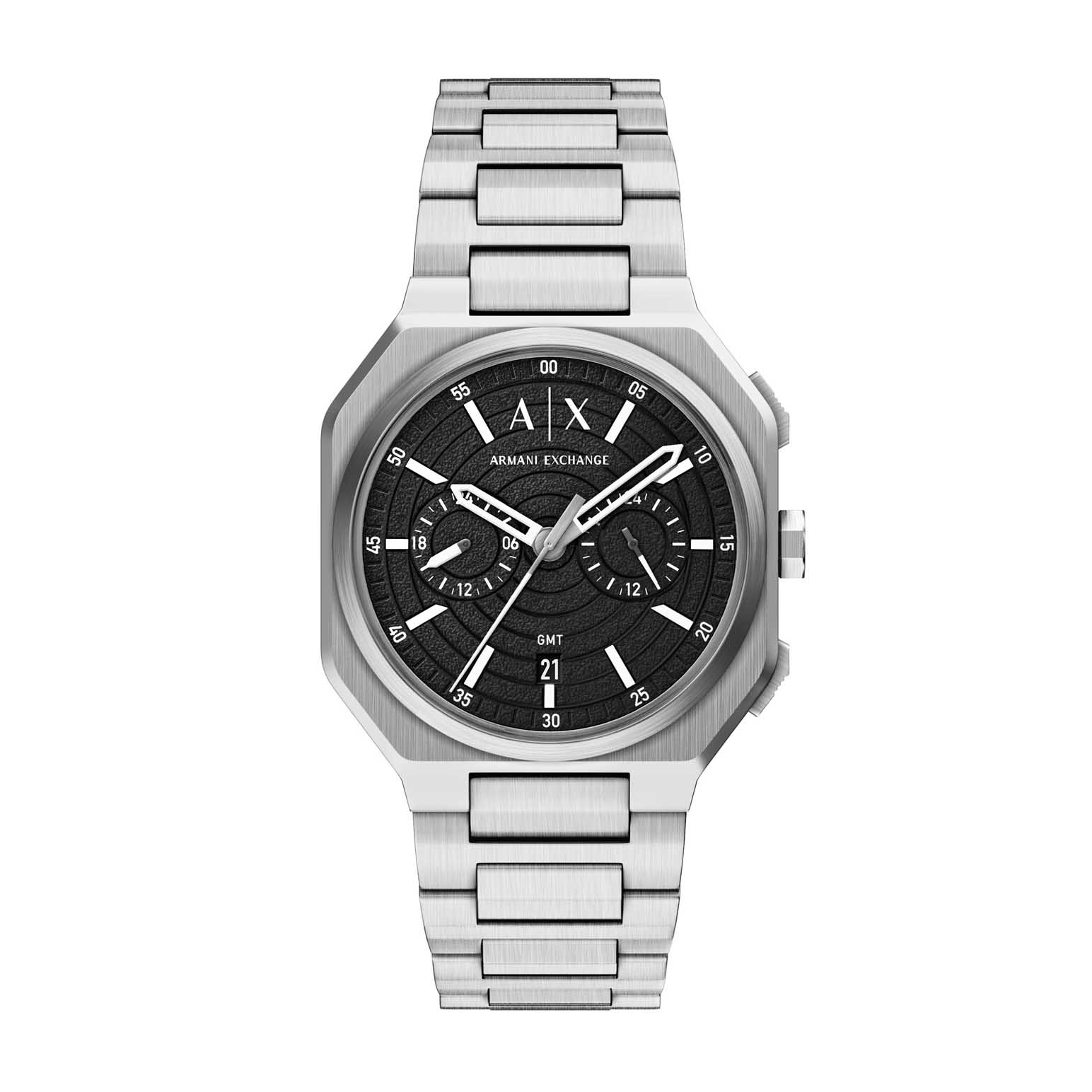 Armani Exchange Bass Dual-Time Stainless Steel Watch