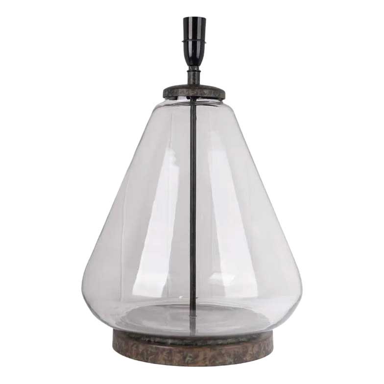 French Country Tear Shape Glass Lampbase